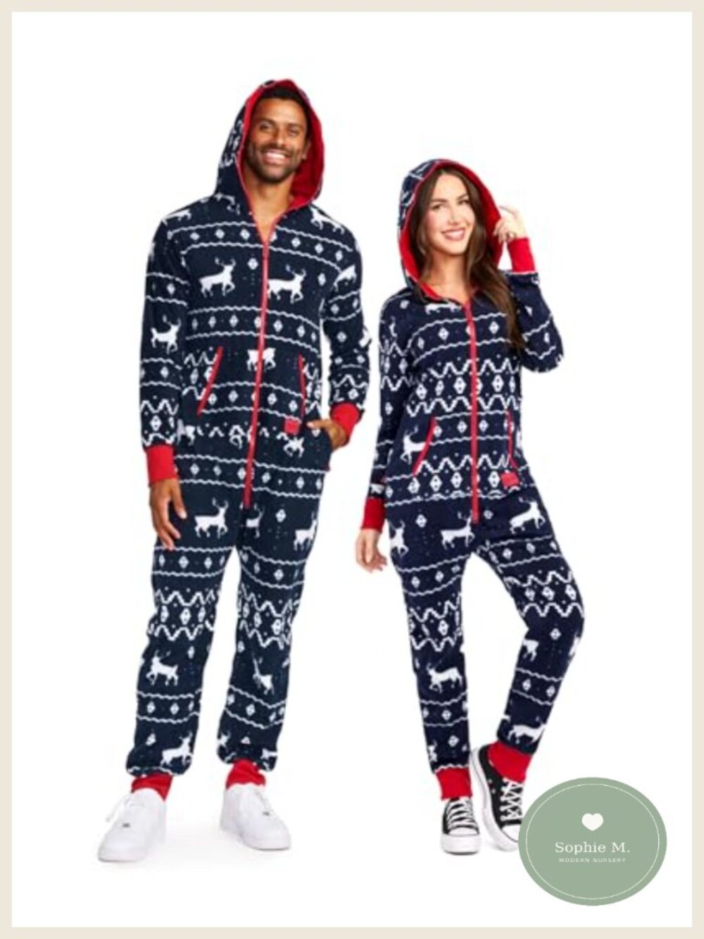 Tipsy Elves Unisex Christmas Onesie Zip Front Pockets